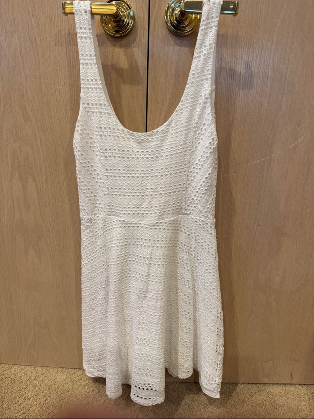 Aqua White Eyelet Tank Dress